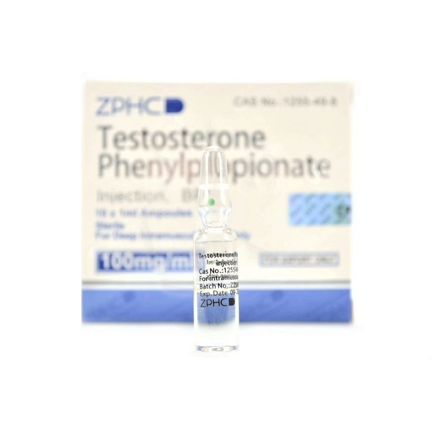 Fenilpropionato de testosterona ZPHC 100 mg/ml — caixa com ampolas de 10 × 1 ml (1.000 mg)