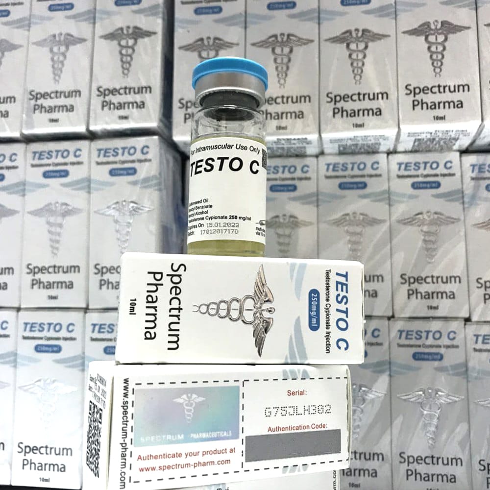 Frasco de Testo C Spectrum Pharma EUA Doméstico