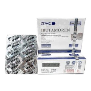 Blister mostrando 100 comprimidos de Ibutamoren ZPHC, cada dose de 20 mg de MK-677
