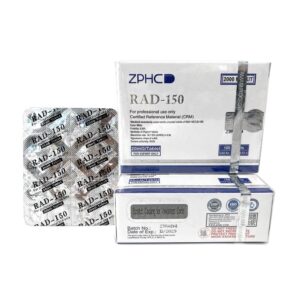 Blister com 100 comprimidos RAD-150 ZPHC, cada dose de 20 mg de RAD-140 esterificado