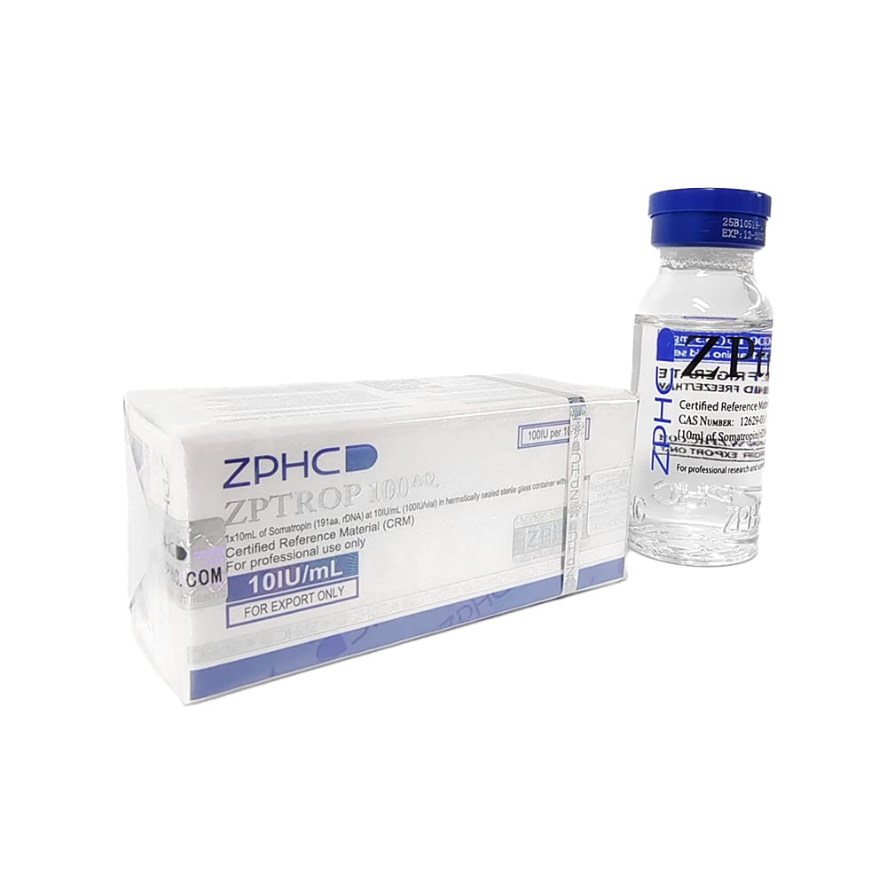 Frasco multidose estéril close-up ZPtrop 100 UI ZPHC solução rhGH